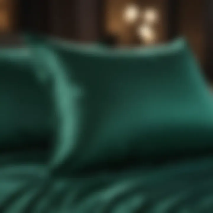 Luxurious silk pillowcase in rich emerald green color