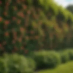 Lush Green Privacy Hedge in Blossom