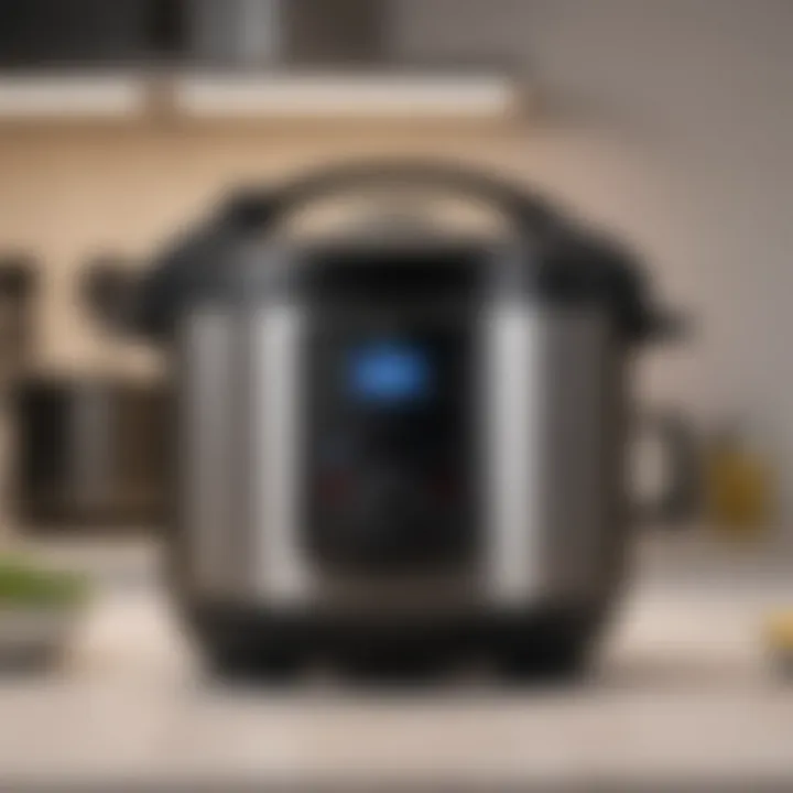 An electric pressure cooker emphasizing safety features and user-friendly interface