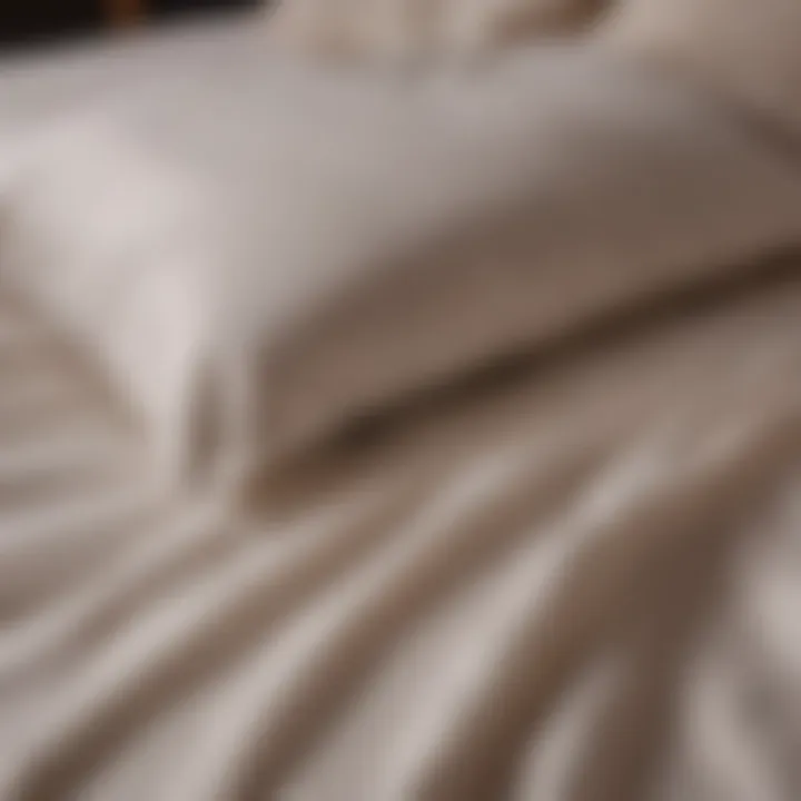 Close-up of luxurious bed sheets with high thread count