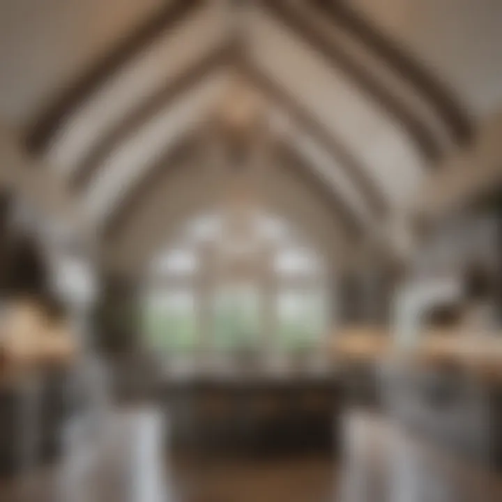 Vaulted Ceiling Kitchen with Statement Chandelier