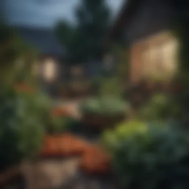 A well-organized home garden with various vegetables