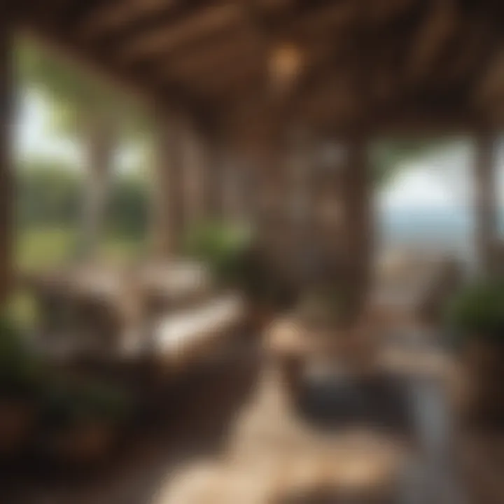 Vintage beach decor for outdoor patio with rustic elements