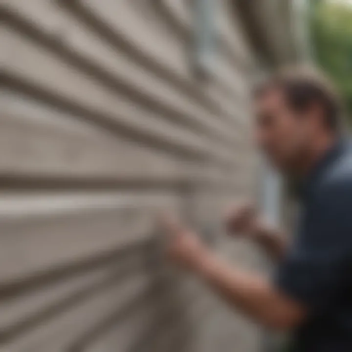 Detailed examination of vinyl siding for any signs of damage or wear