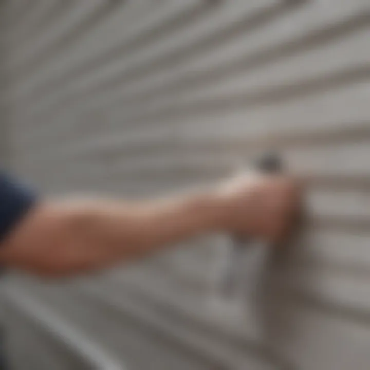 Priming process showcasing the application of primer on the prepared vinyl siding