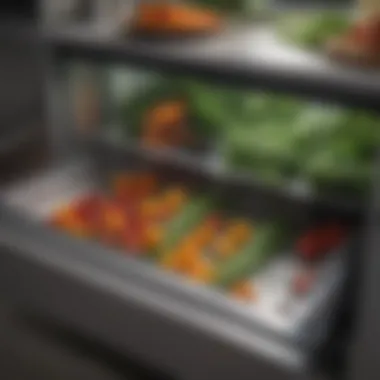 Water pooling under vegetable crisper in refrigerator