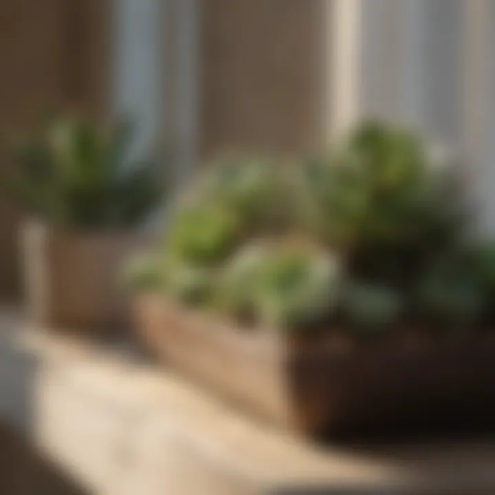 A sunlit windowsill where succulents thrive, showing ideal environmental conditions.