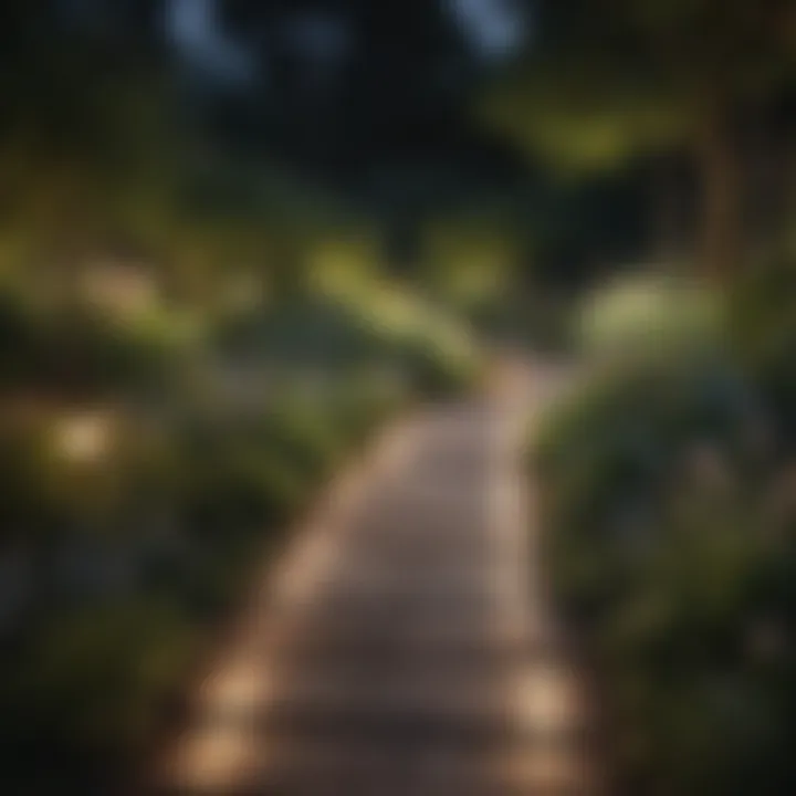 Whimsical Garden Wood Pathway at Dusk