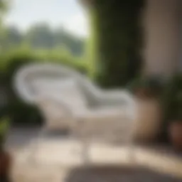 Elegant White Wicker Patio Chair